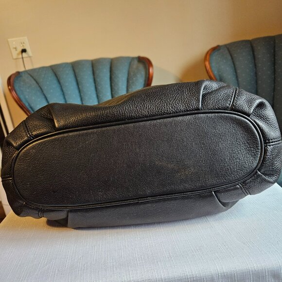 Michael Kors EUC Black Leather Ring Tote Dustbag Shoulder Handbag-Item#719 - Picture 3 of 8